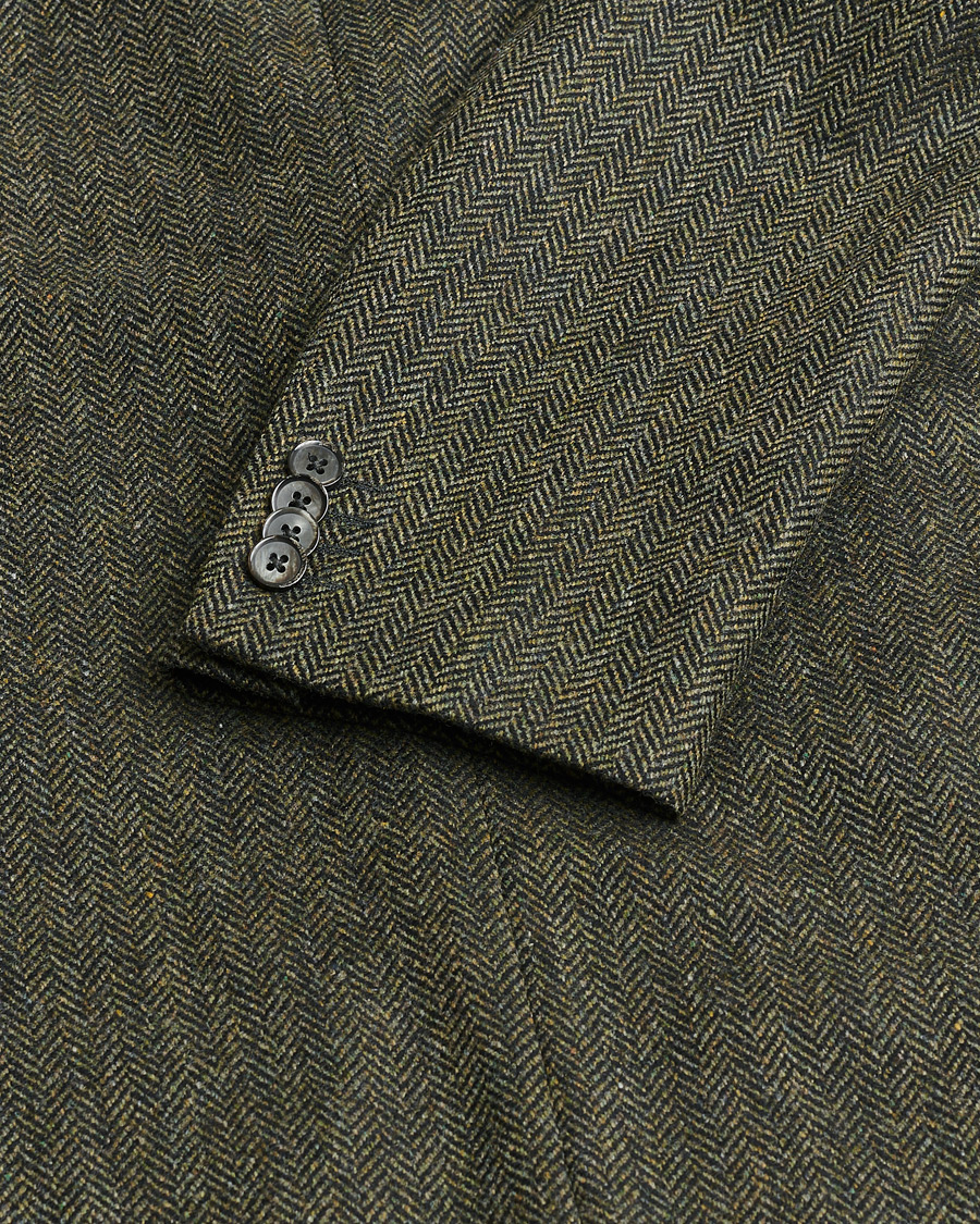Heren | Pre-owned Blazers | Pre-owned | L.B.M. 1911 Herringbone Wool Blazer Green 52