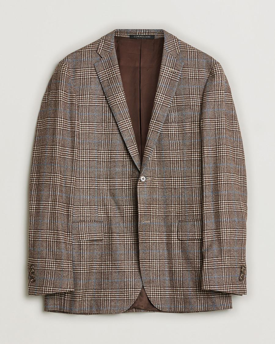 Homme | Pre-owned Blazers | Pre-owned | Corneliani Check Wool Blazer Brown 52