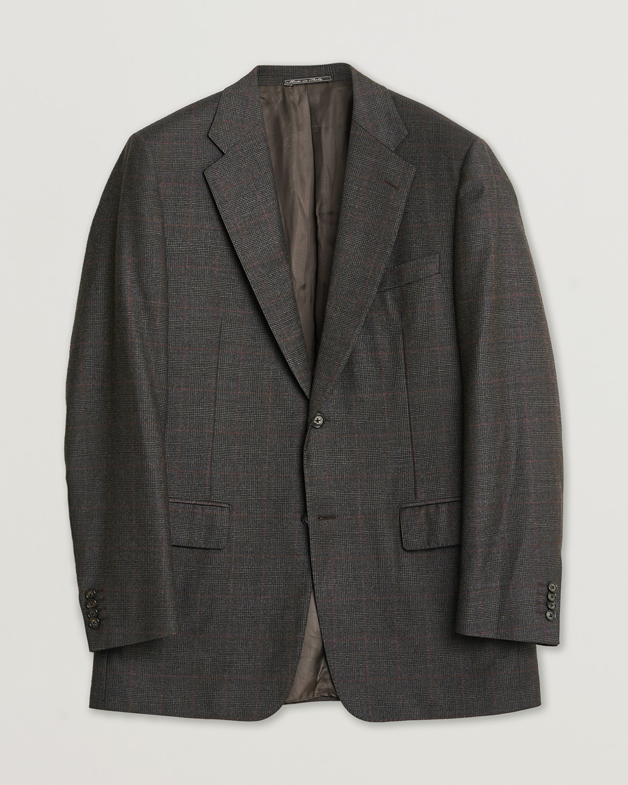 Homme | Pre-owned Blazers | Pre-owned | Corneliani Check Wool Blazer Brown 50