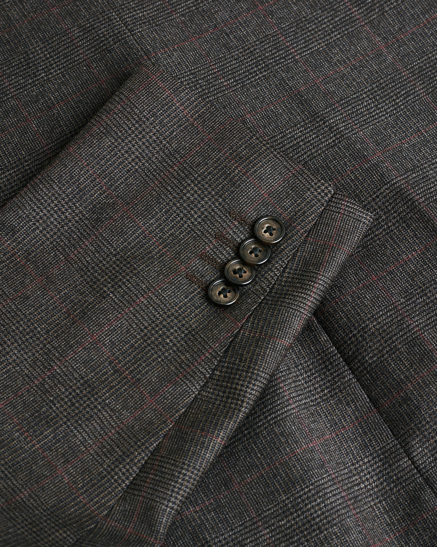 Heren | Pre-owned Blazers | Pre-owned | Corneliani Check Wool Blazer Brown 50