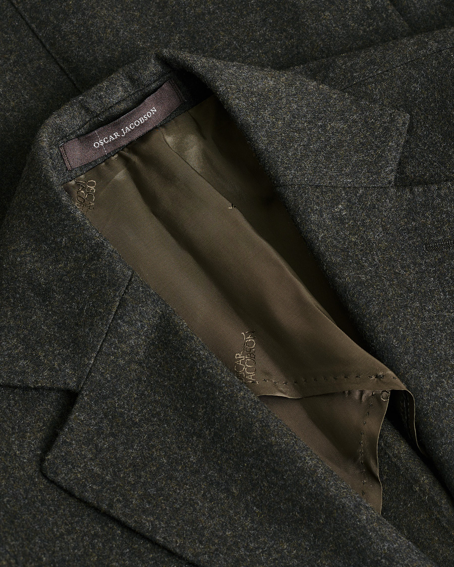 Homme | Pre-owned Blazers | Pre-owned | Oscar Jacobson Edgar Wool Flannel Blazer Brown 44