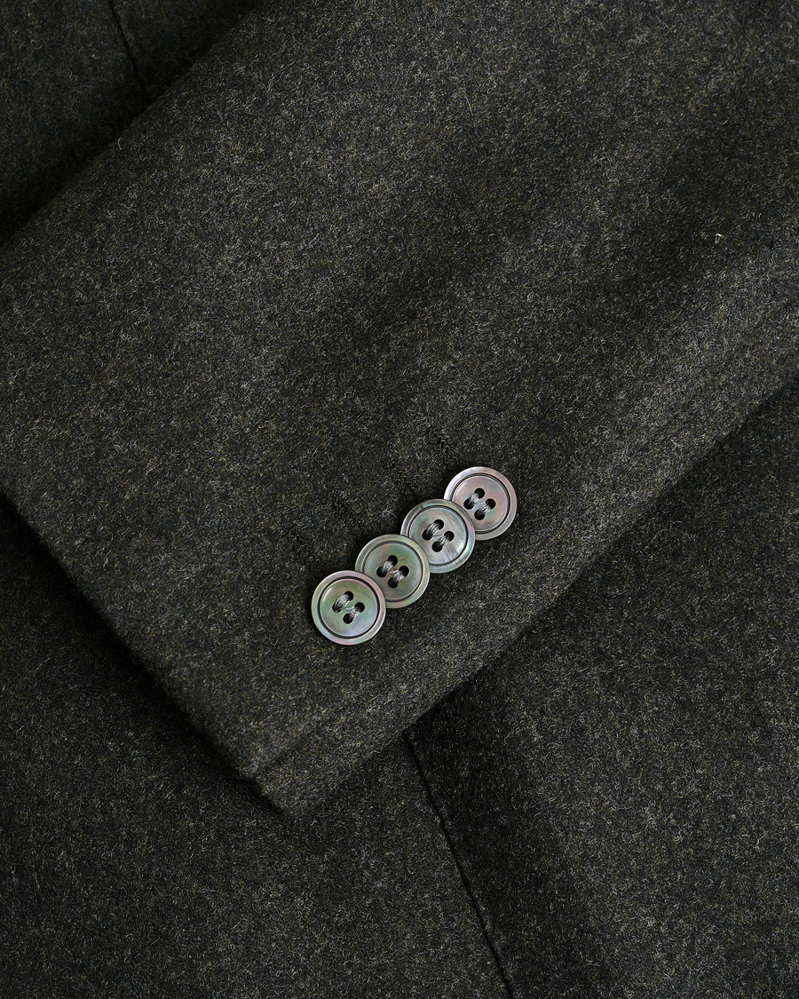 Homme | Pre-owned Blazers | Pre-owned | Oscar Jacobson Edgar Wool Flannel Blazer Brown 44