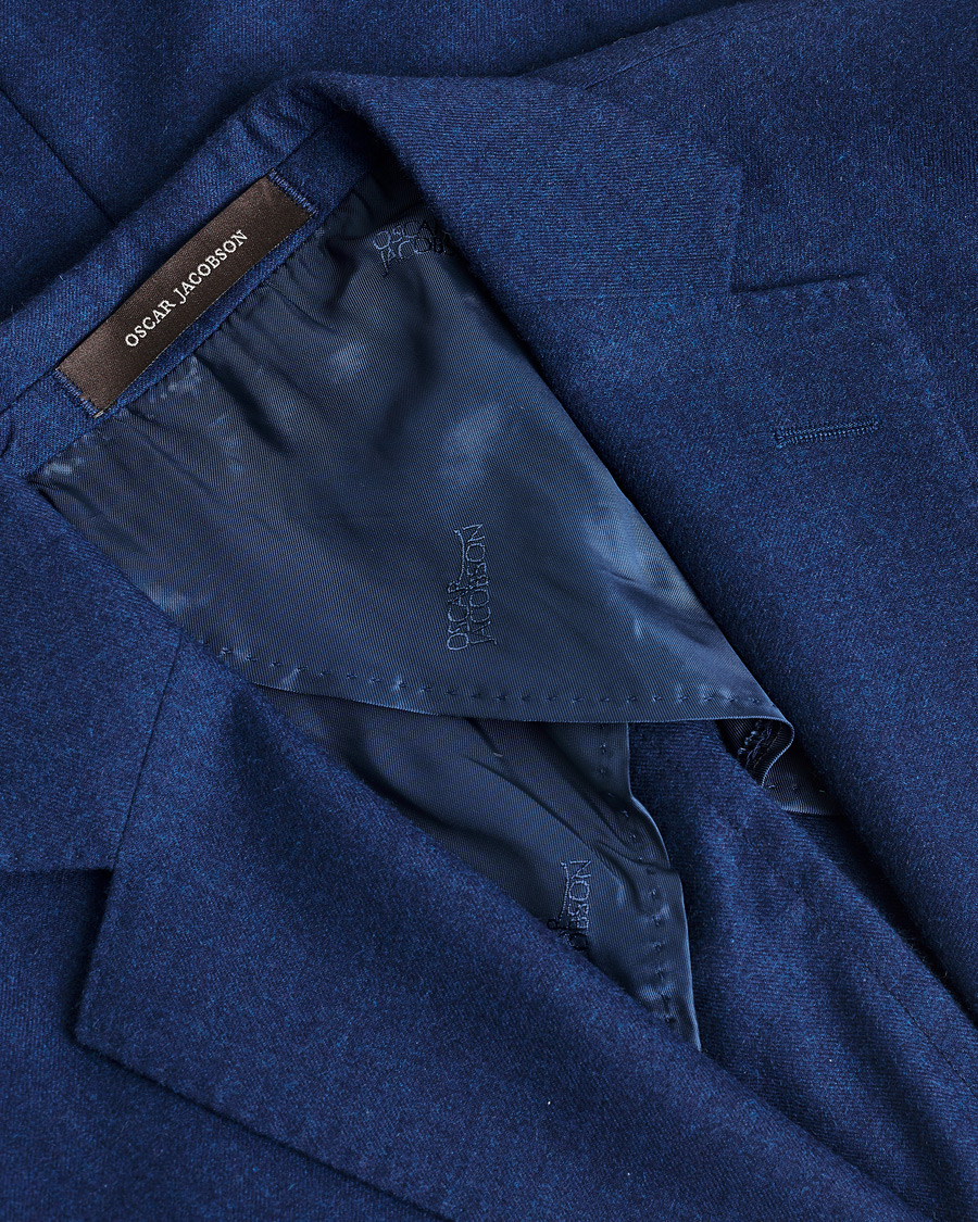 Heren | Pre-owned Blazers | Pre-owned | Oscar Jacobson Einar Cashmere Flannel Blazer Blue 44