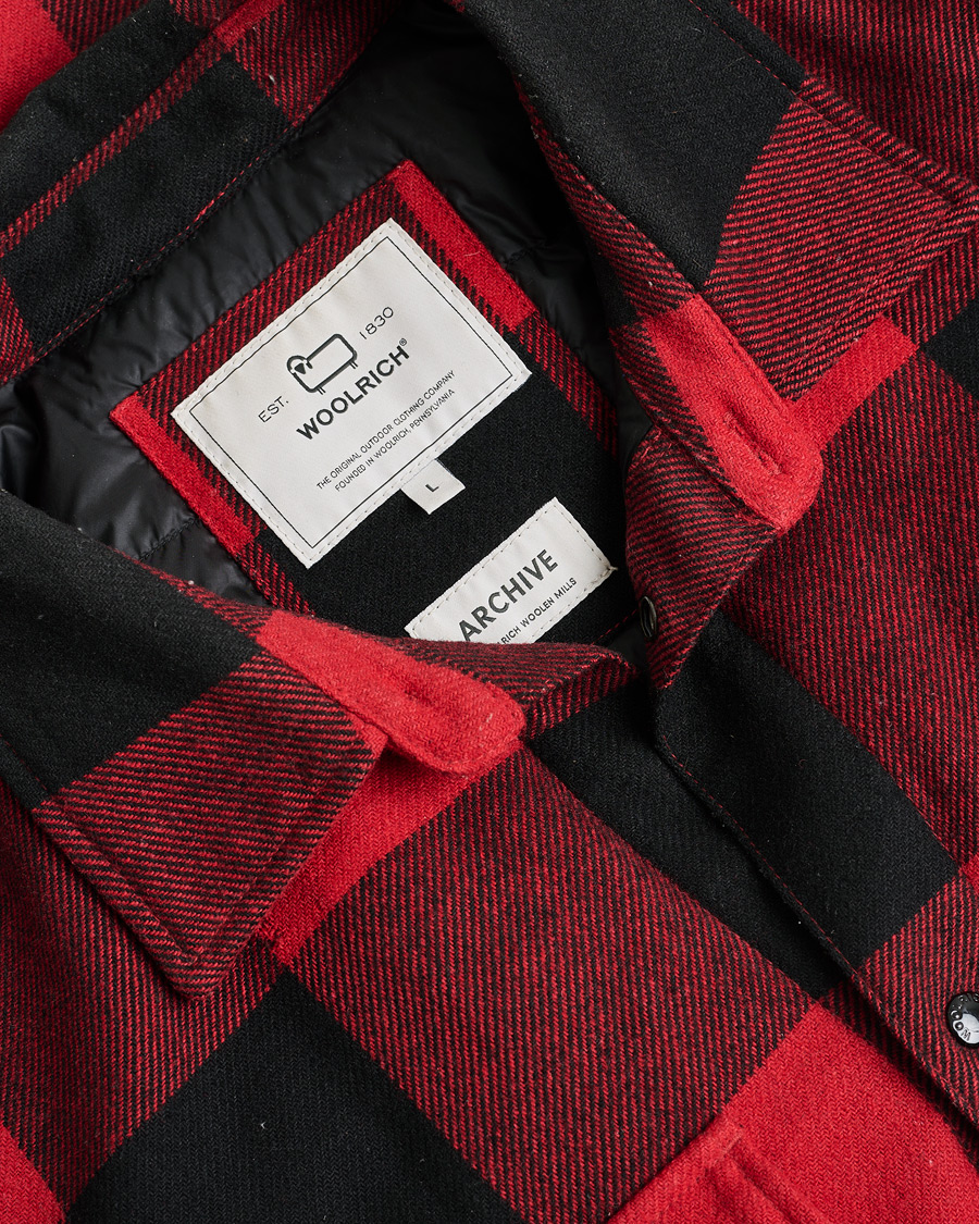 Heren | Pre-owned Jassen | Pre-owned | Woolrich Alaskan Wool Padded Overshirt Red Buffalo L