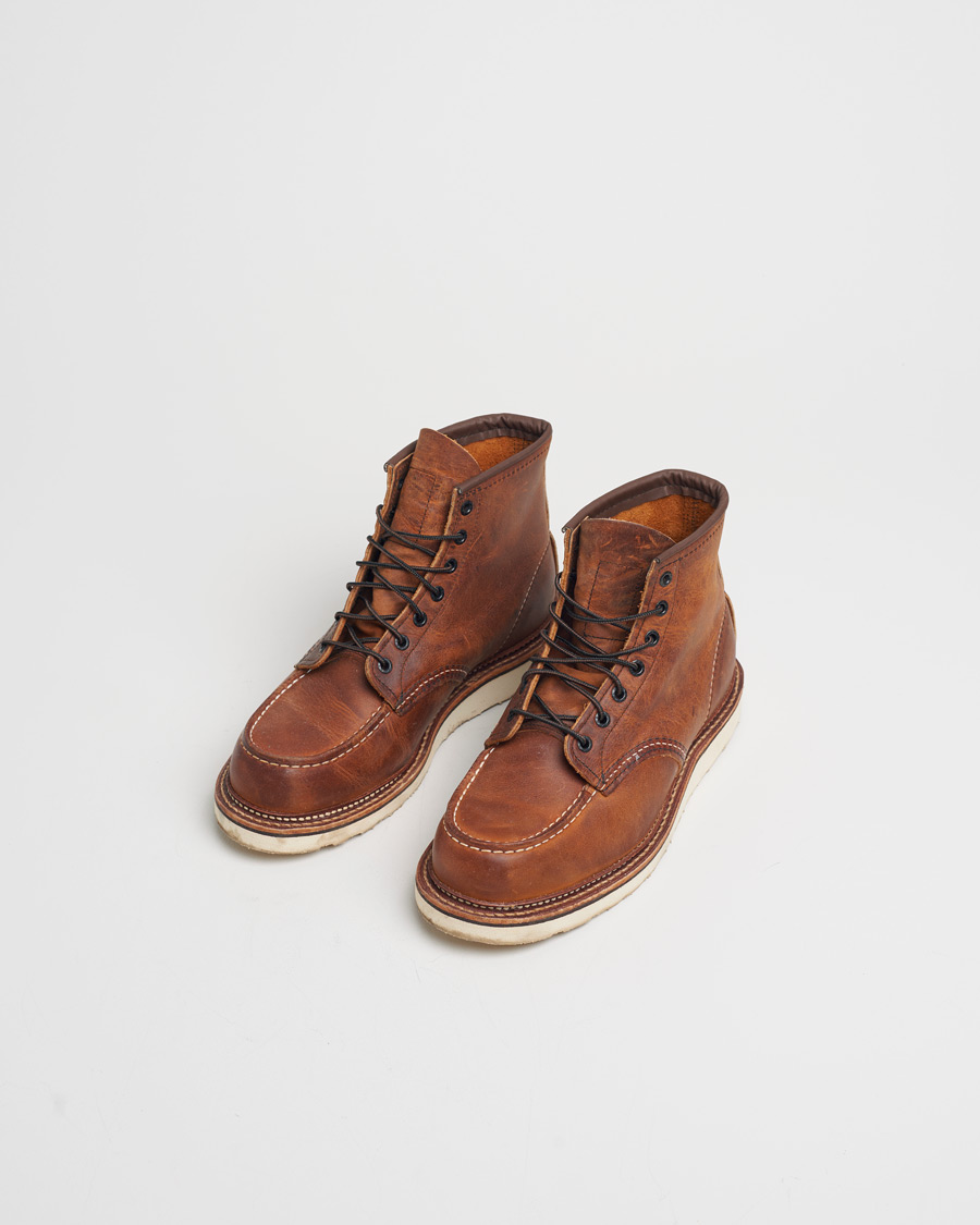 Homme | Red Wing Shoes Moc Toe Boot Copper Rough/Tough Leather | Pre-owned | Red Wing Shoes Moc Toe Boot Copper Rough/Tough Leather