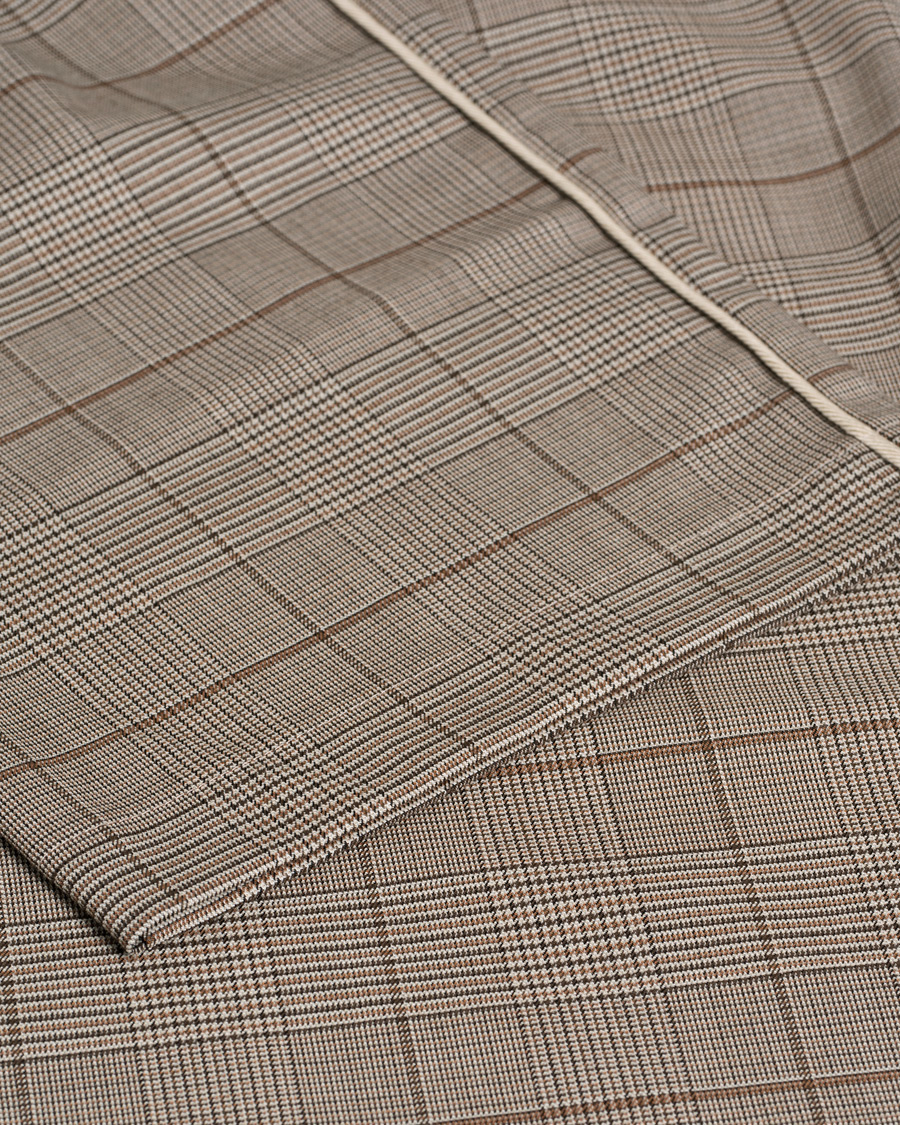 Heren | Broeken | Pre-owned | Drôle de Monsieur Wool Drawstring Trousers Brown Check