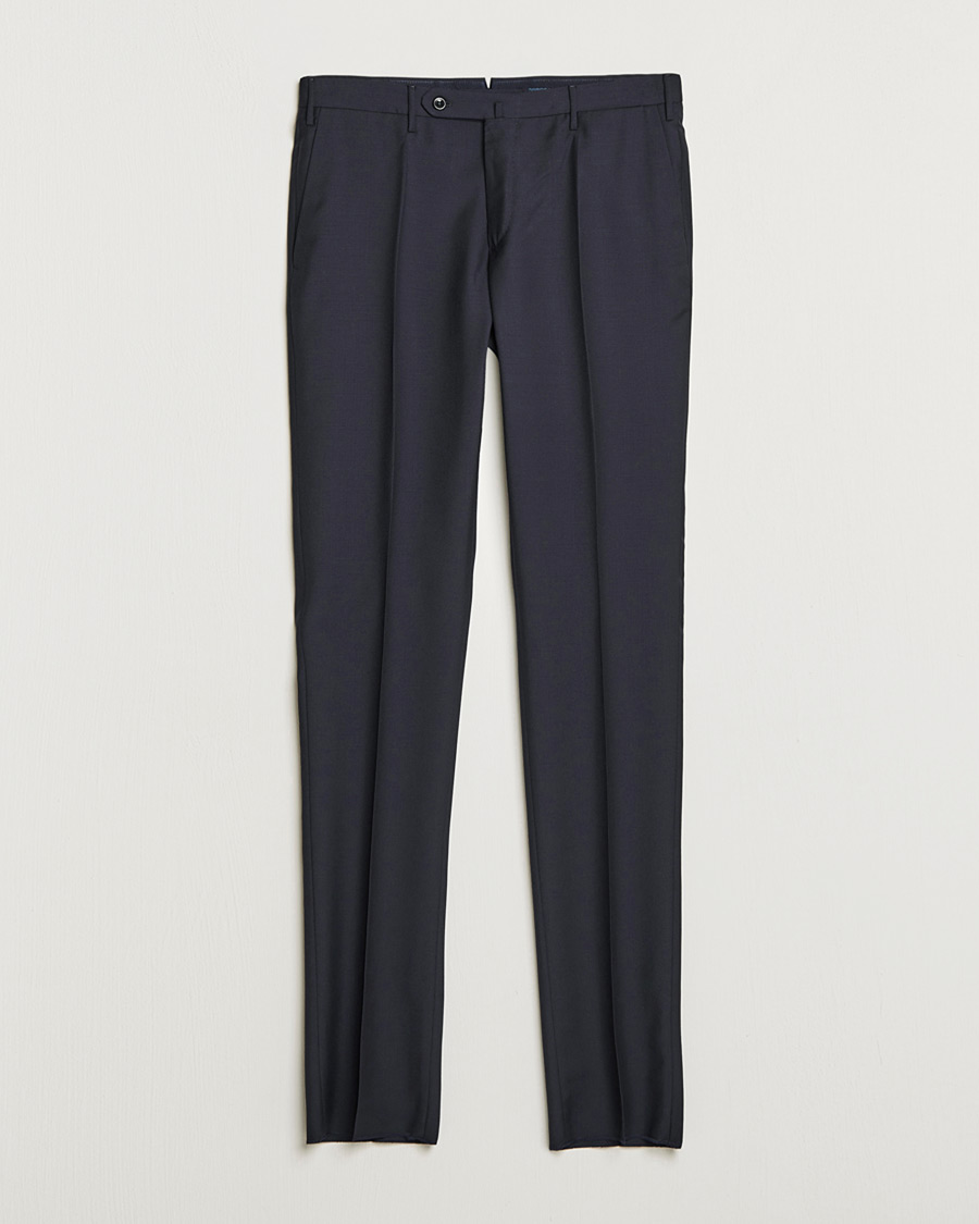 Homme | Incotex Slim Fit Tropical Wool Trousers Navy 48 | Pre-owned | Incotex Slim Fit Tropical Wool Trousers Navy 48
