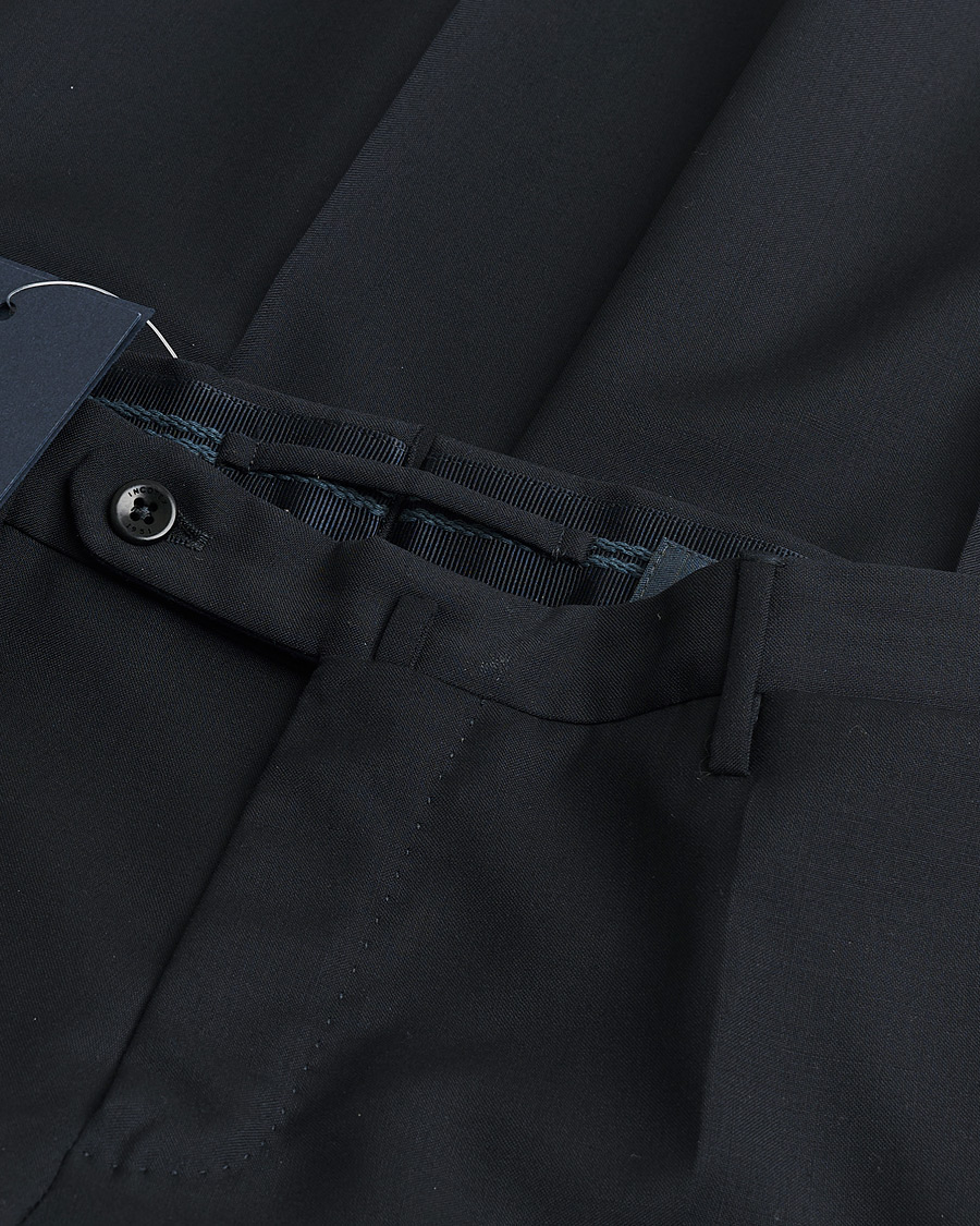 Homme | Incotex Slim Fit Tropical Wool Trousers Navy 48 | Pre-owned | Incotex Slim Fit Tropical Wool Trousers Navy 48