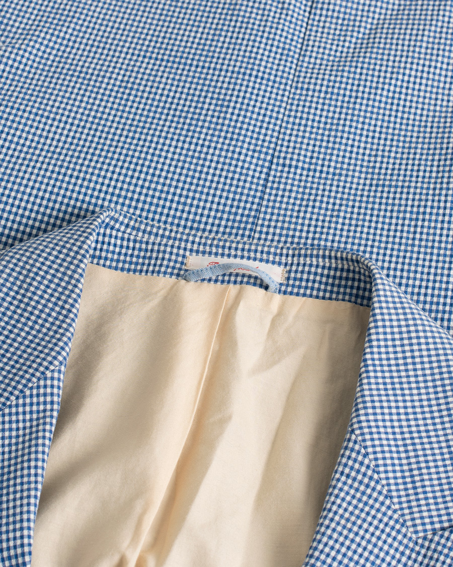 Homme | Gant Rugger The Hopsack Seersucker Checked Blazer Blue 50 | Pre-owned | Gant Rugger The Hopsack Seersucker Checked Blazer Blue 50