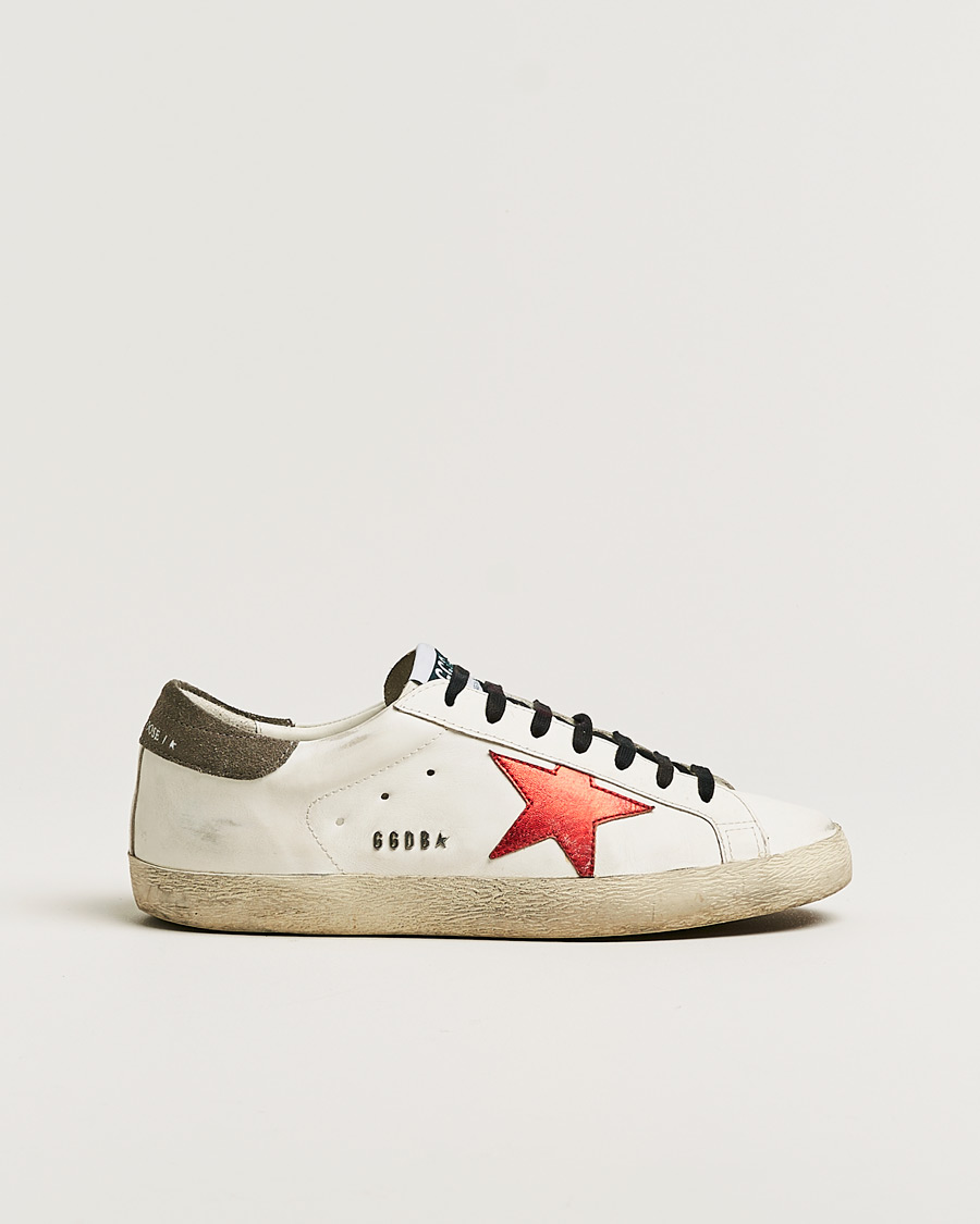 Homme | Golden Goose Deluxe Brand Super-Star Sneakers White/Red | Pre-owned | Golden Goose Deluxe Brand Super-Star Sneakers White/Red