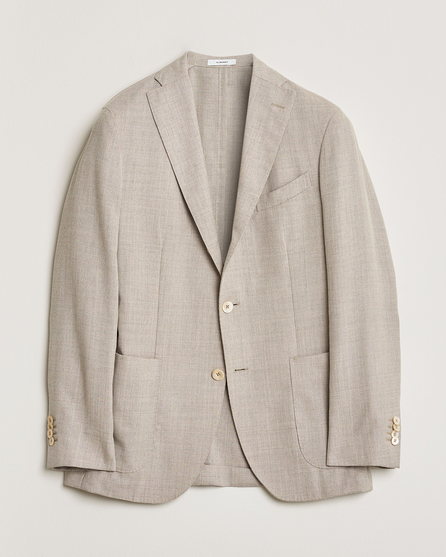 Homme | Boglioli K Jacket Wool Hopsack Blazer Beige 46 | Pre-owned | Boglioli K Jacket Wool Hopsack Blazer Beige 46