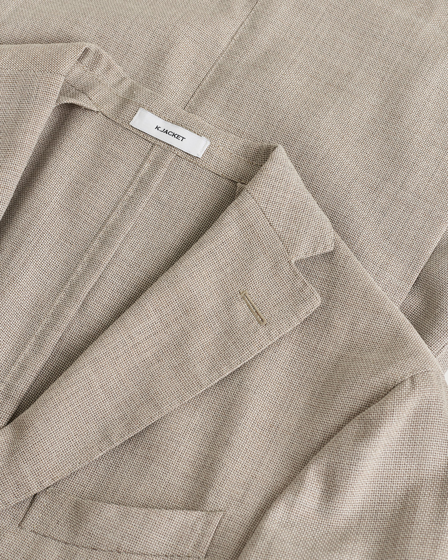 Homme | Boglioli K Jacket Wool Hopsack Blazer Beige 46 | Pre-owned | Boglioli K Jacket Wool Hopsack Blazer Beige 46
