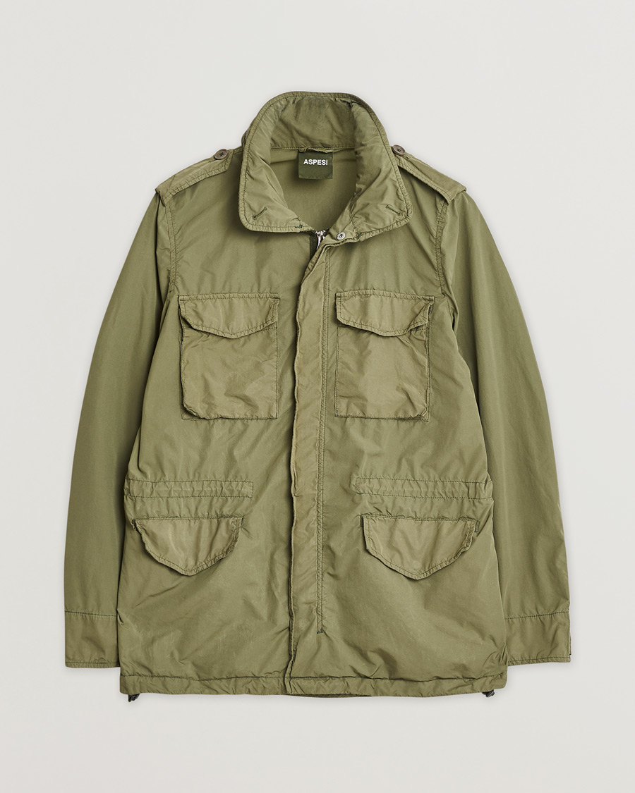 Homme | Aspesi Giubotto Garment Dyed Field Jacket Army Green | Pre-owned | Aspesi Giubotto Garment Dyed Field Jacket Army Green