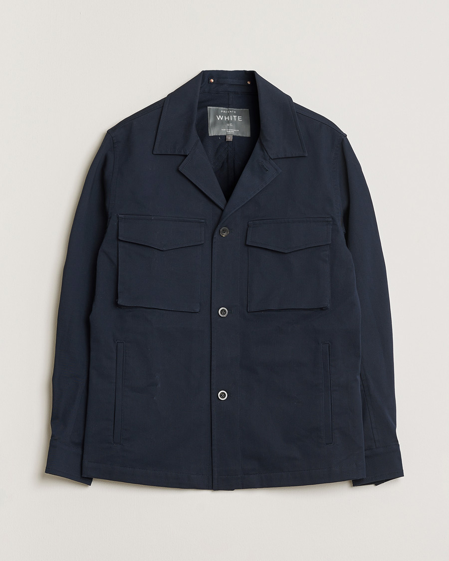 Homme | Pre-owned Chemises | Pre-owned | Private White V.C. Cotton Overshirt Navy 2 - XS