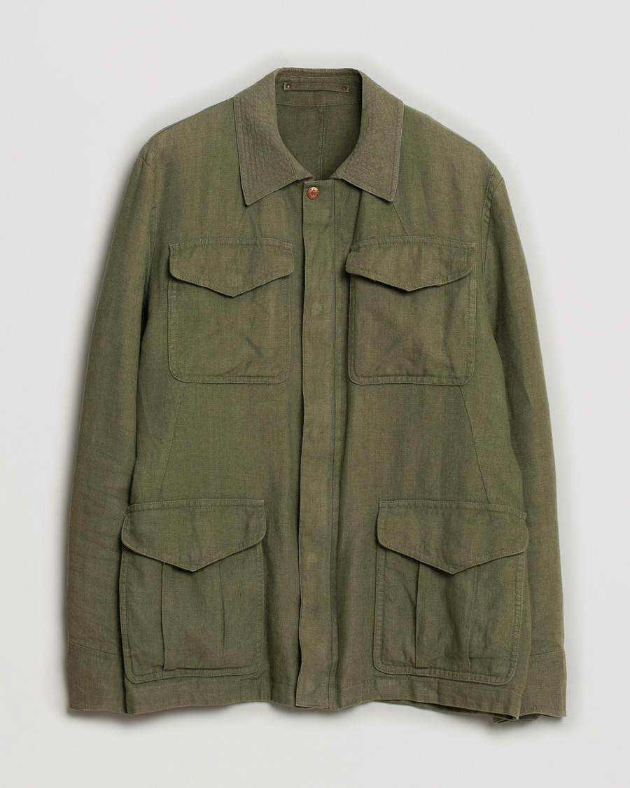Heren | Jassen | Pre-owned | Private White V.C. Linen Field Jacket Green