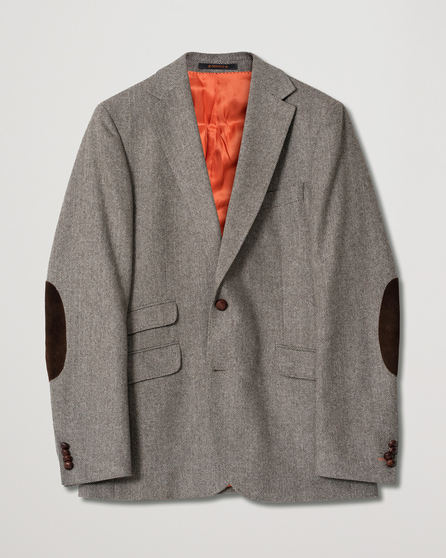 Homme | Blazers | Pre-owned | Morris Herringbone Wool Blazer Beige 50