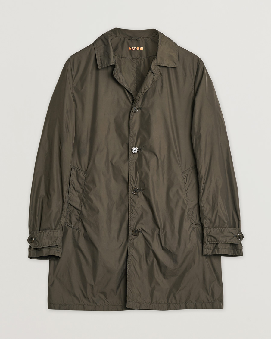 Homme | Aspesi Limone Raincoat Dark Green M | Pre-owned | Aspesi Limone Raincoat Dark Green M