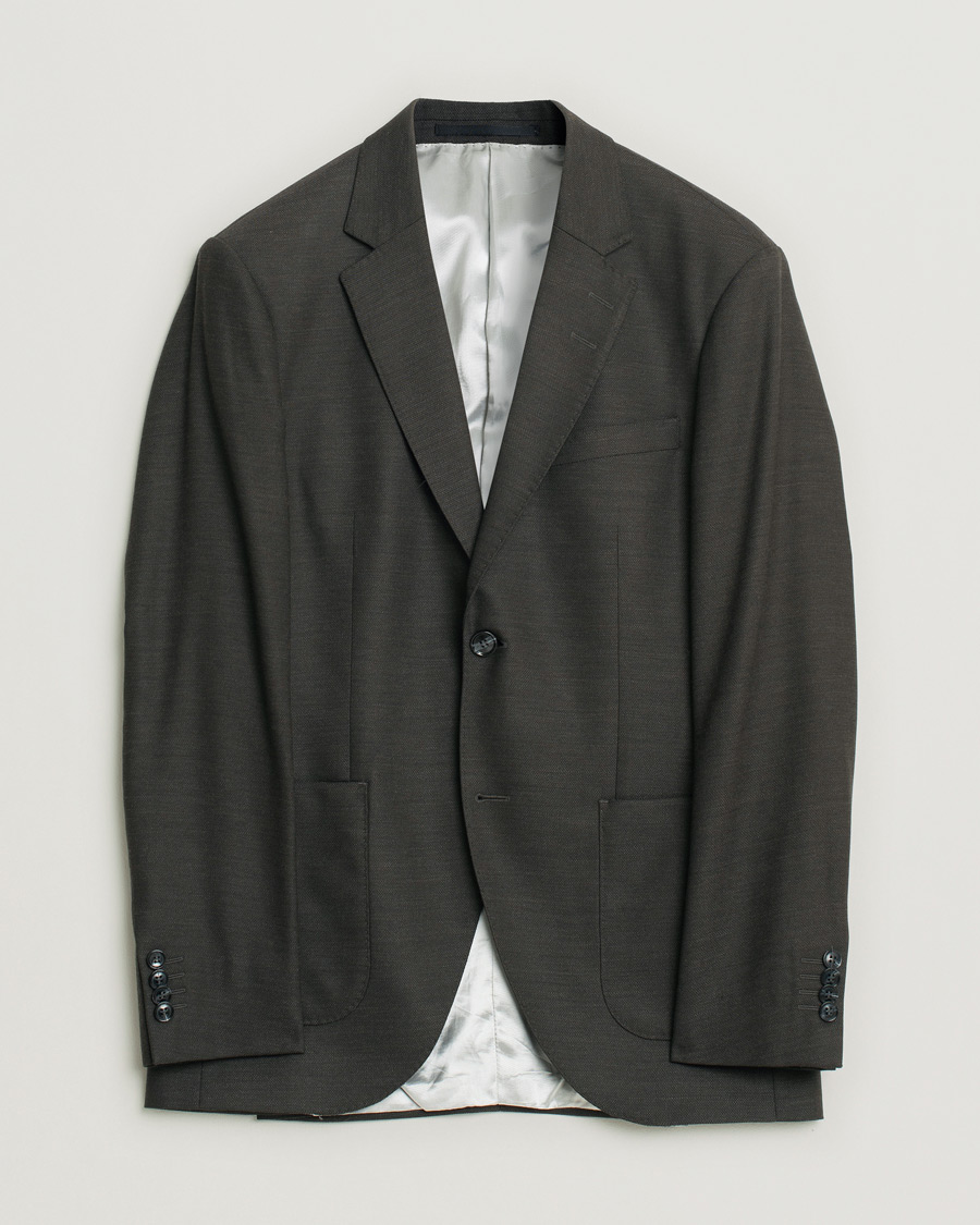 Homme | Tiger of Sweden Richmond Wool Blazer Brown 48 | Pre-owned | Tiger of Sweden Richmond Wool Blazer Brown 48