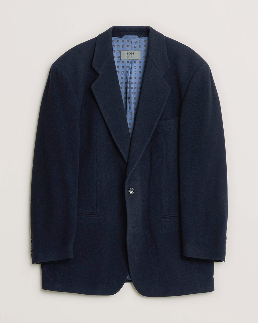 Heren | Pre-owned Blazers | Pre-owned | BOSS Vintage Cashmere Blend Blazer Navy 48