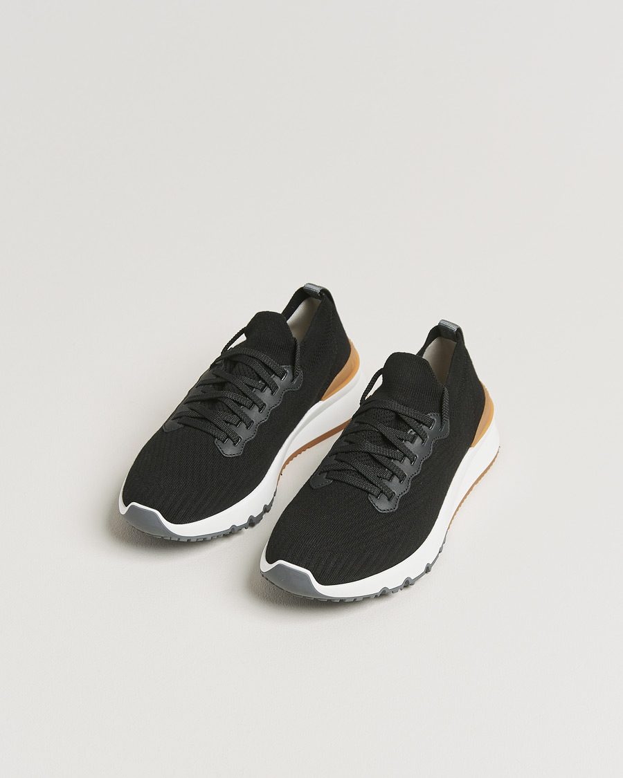 Heren | Brunello Cucinelli Flannel Running Sneakers Black 41 | Pre-owned | Brunello Cucinelli Flannel Running Sneakers Black 41