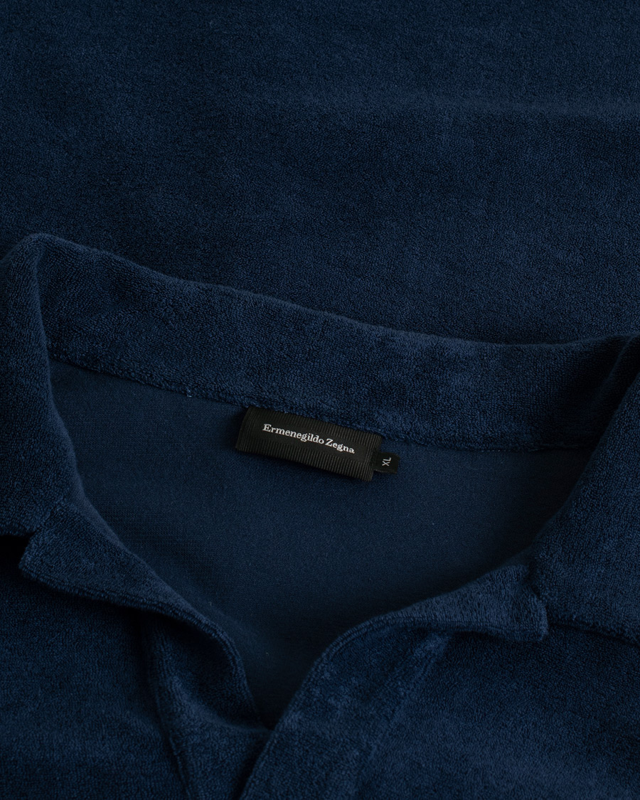 Homme | Polos | Pre-owned | Ermenegildo Zegna Short Sleeve Terry Piquet Navy XL