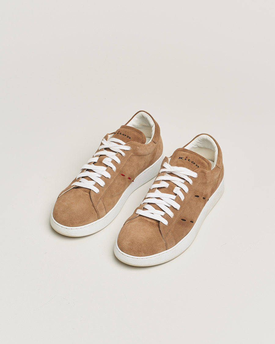 Heren | Kiton Plain Sneakers Dark Brown Suede | Pre-owned | Kiton Plain Sneakers Dark Brown Suede