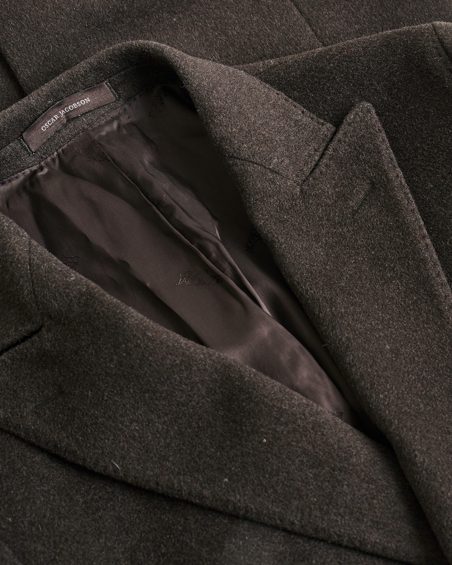 Heren | Pre-owned Jassen | Pre-owned | Oscar Jacobson Sebastian Wool/Cashmere Double Breasted Coat Brown 48