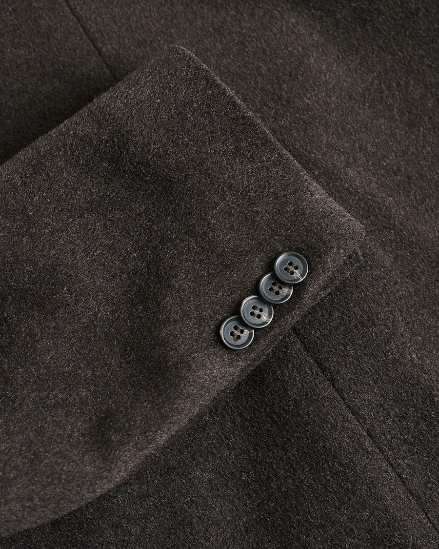 Heren | Pre-owned Jassen | Pre-owned | Oscar Jacobson Sebastian Wool/Cashmere Double Breasted Coat Brown 48