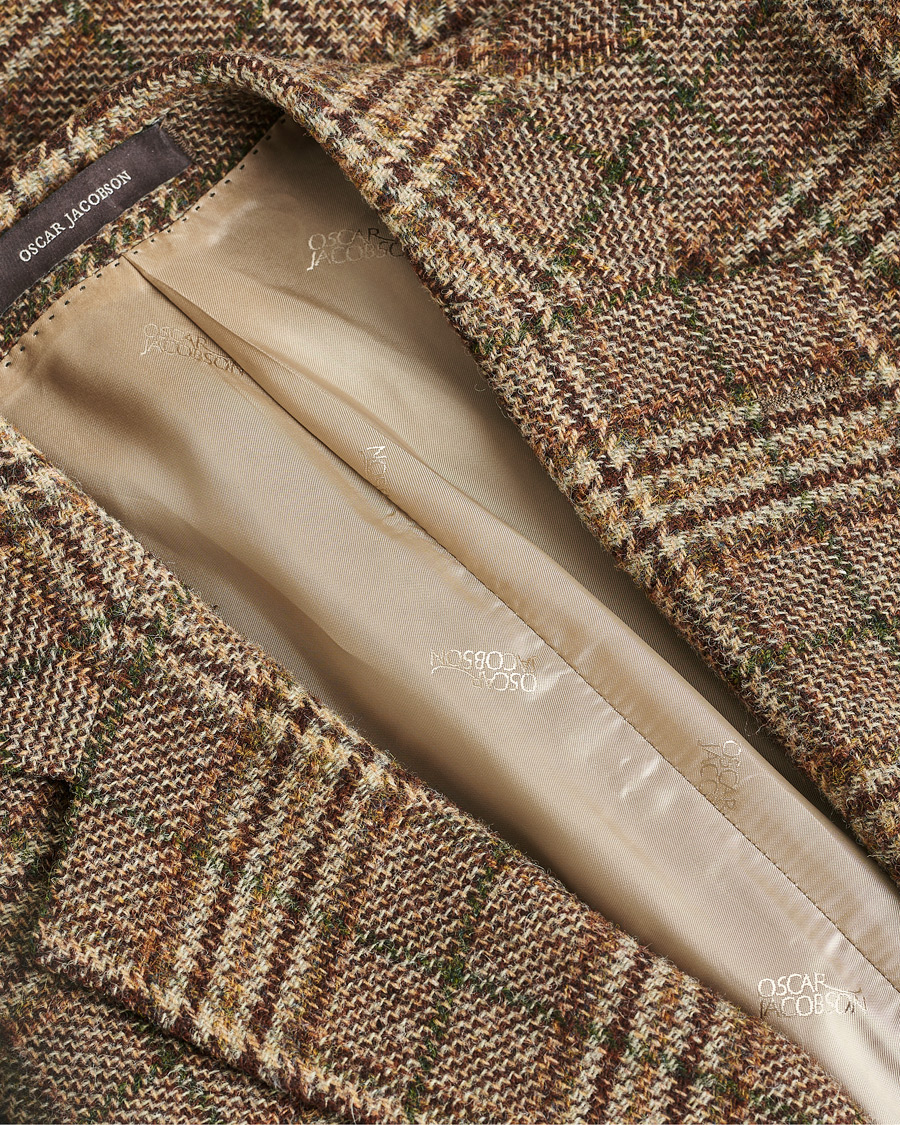 Homme | Blazers | Pre-owned | Oscar Jacobson Fogerty Soft Checked Wool Blazer Brown