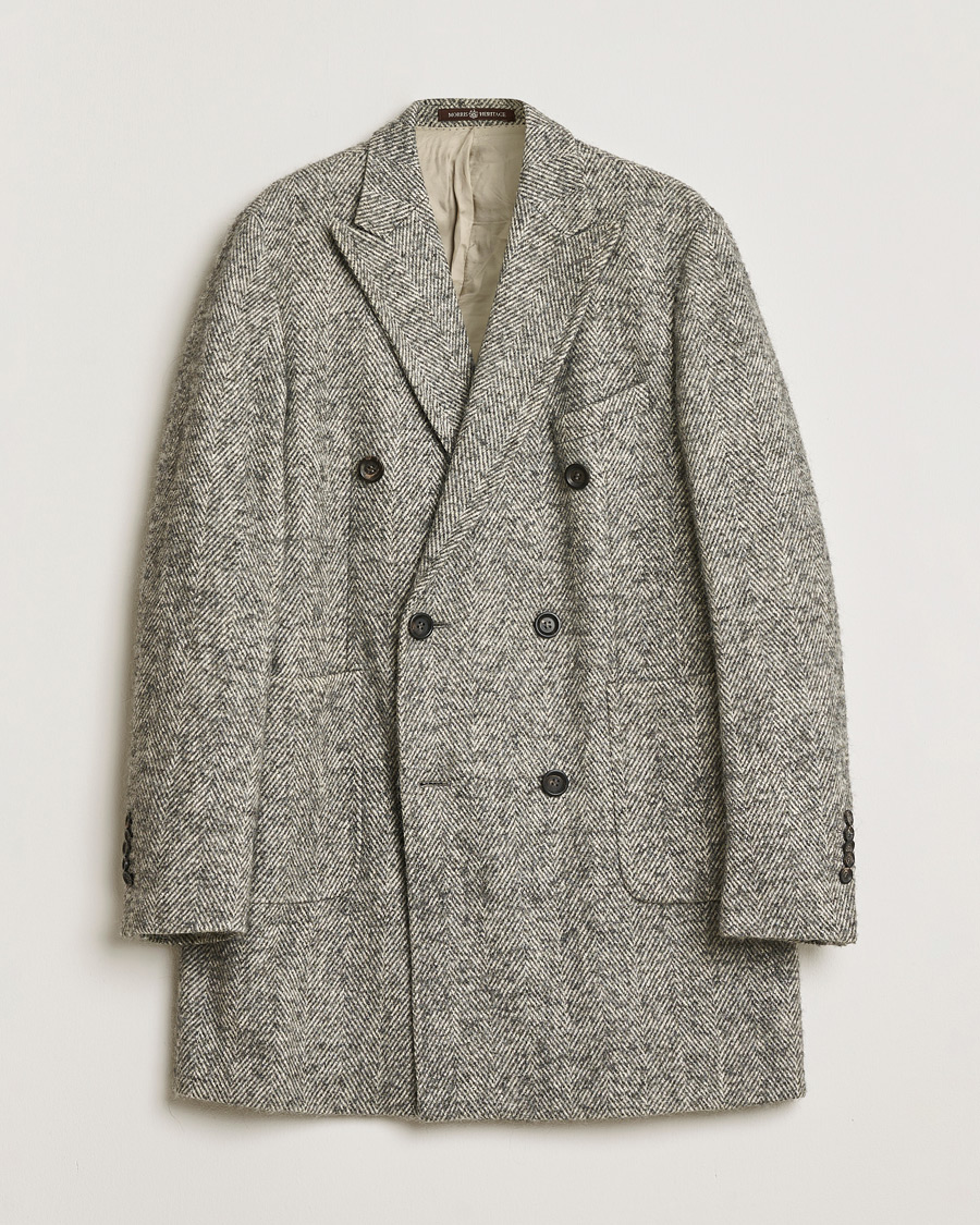 Homme | Pre-owned Manteaux Et Vestes | Pre-owned | Morris Double Breasted Herringbone Wool Coat Grey 52