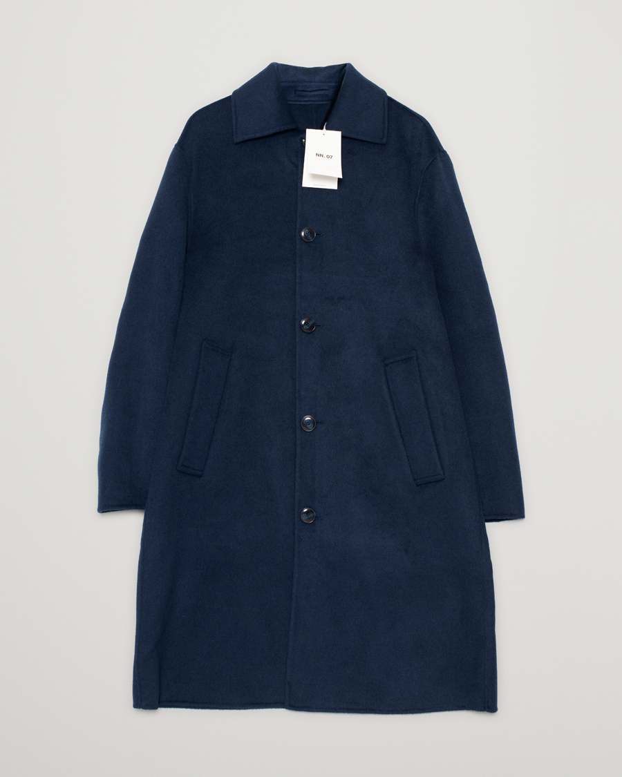 Heren | NN07 Franco Wool Coat Navy Blue | Pre-owned | NN07 Franco Wool Coat Navy Blue