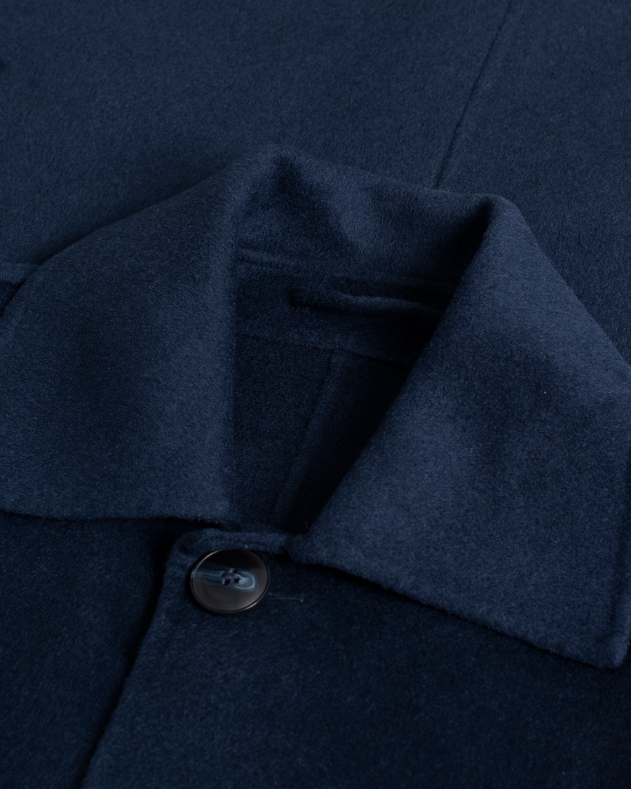Heren | NN07 Franco Wool Coat Navy Blue | Pre-owned | NN07 Franco Wool Coat Navy Blue
