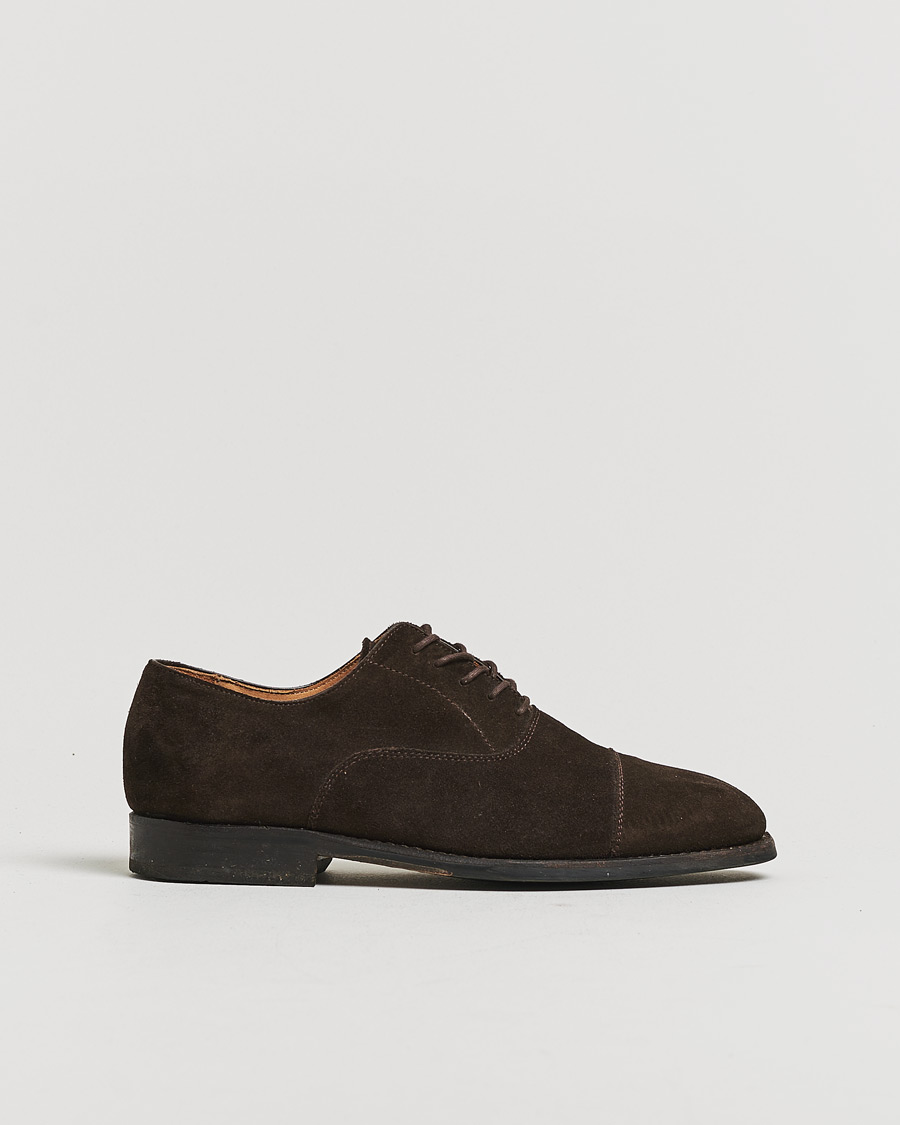 Homme | Pre-owned Chaussures cousues trépointe | Pre-owned | Myrqvist Äppelviken Oxford Dark Brown Suede UK6 - EU40