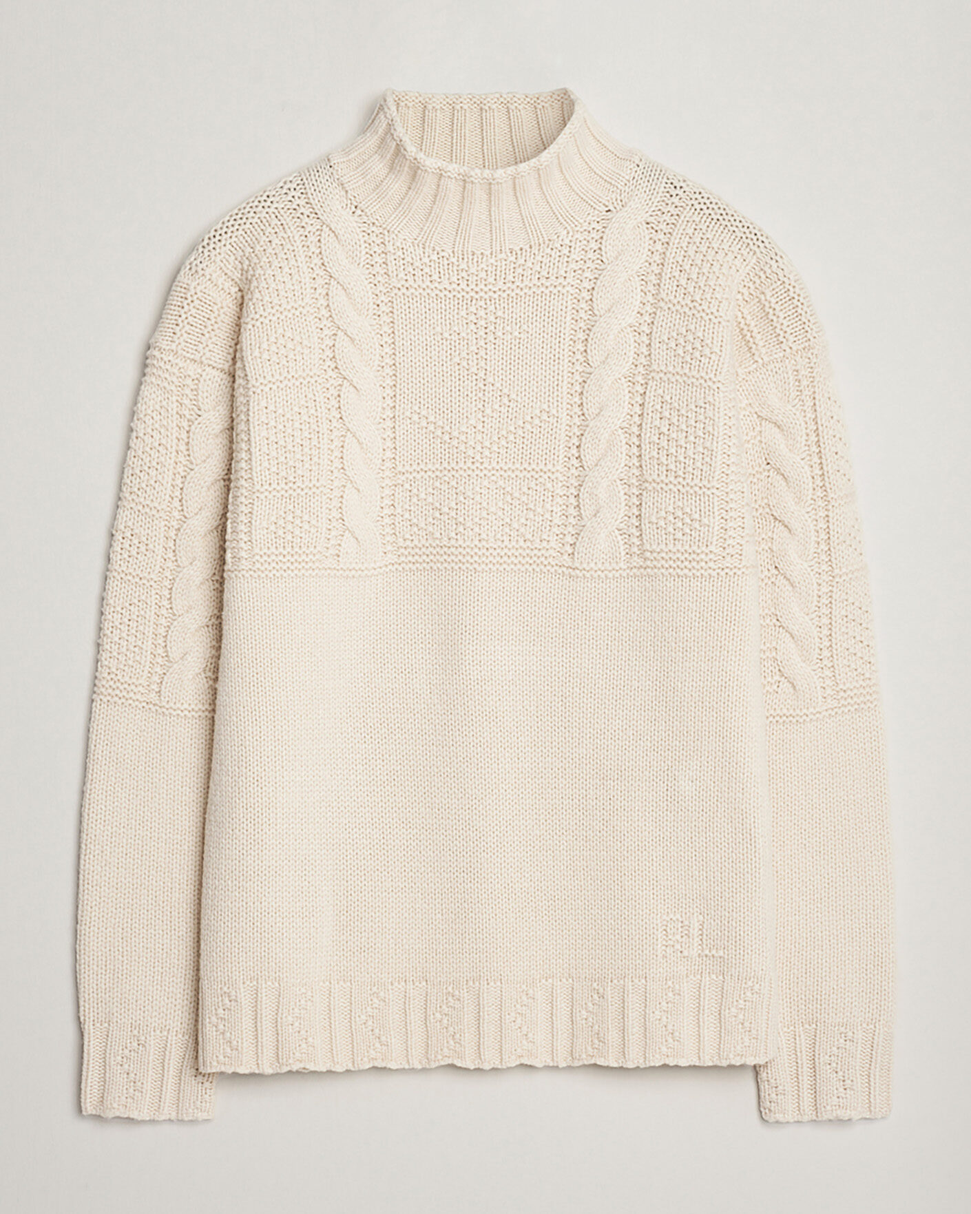 Homme | Pre-owned Pulls Et Tricots | Pre-owned | Polo Ralph Lauren Wool Knitted Aran Rollneck Cream M
