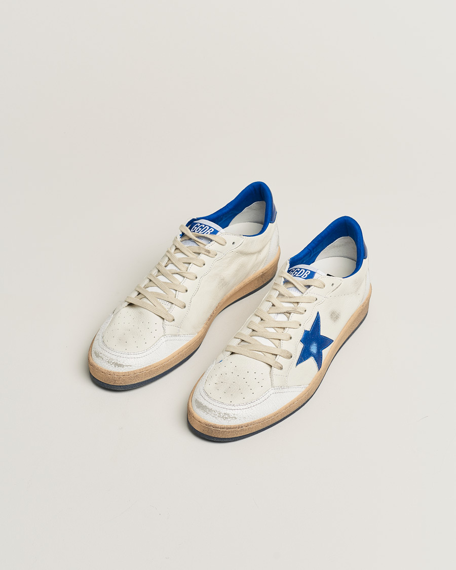 Heren | Golden Goose Ball Star Sneakers White/Blue | Pre-owned | Golden Goose Ball Star Sneakers White/Blue