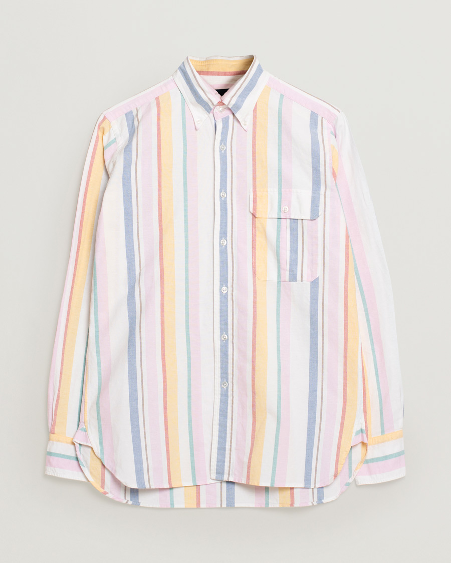 Homme | Chemises | Pre-owned | Drake's Multi Stripe Oxford Shirt Multi