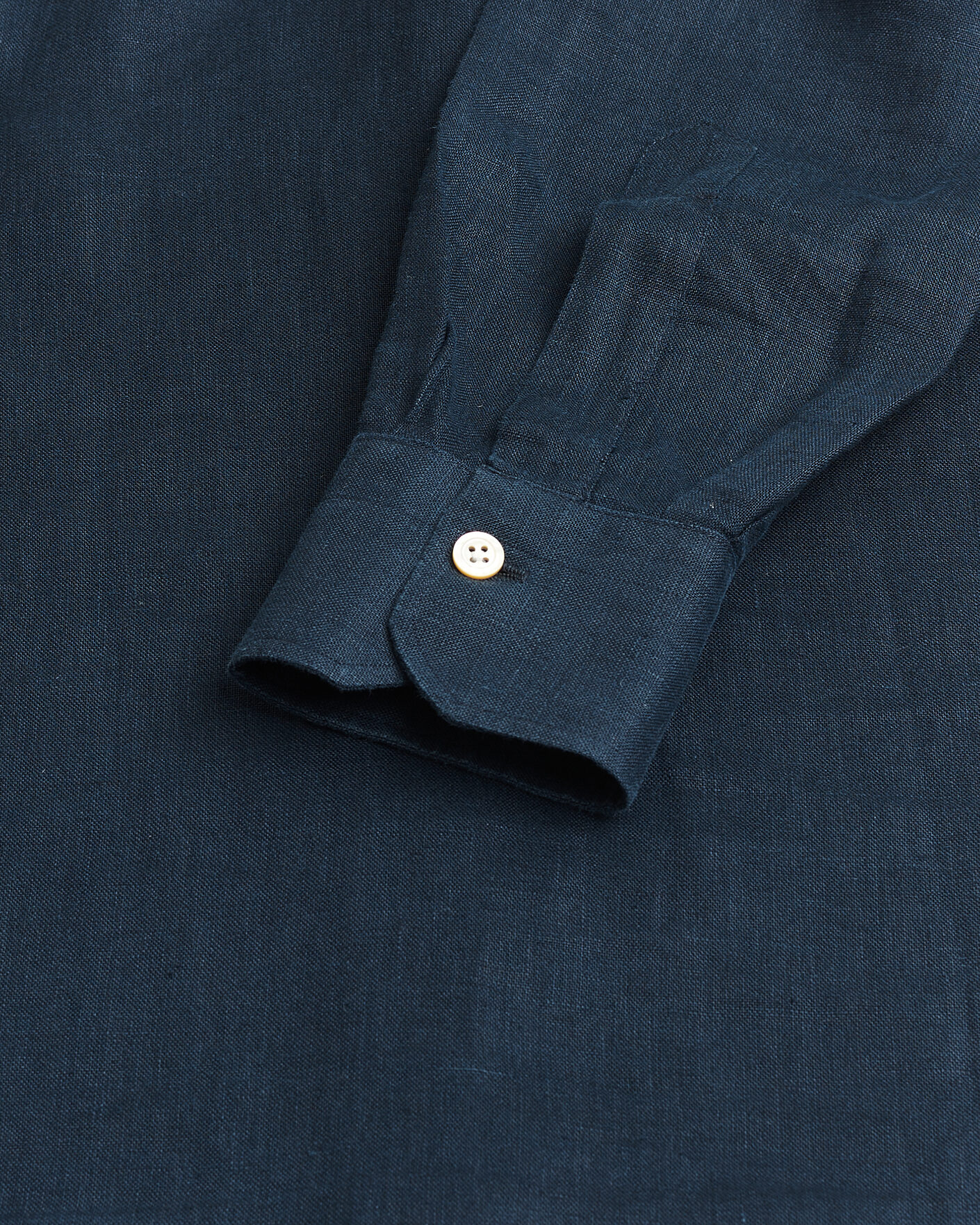 Heren | Pre-owned Overhemden | Pre-owned | Kiton Linen Sport Shirt Navy 38 - S