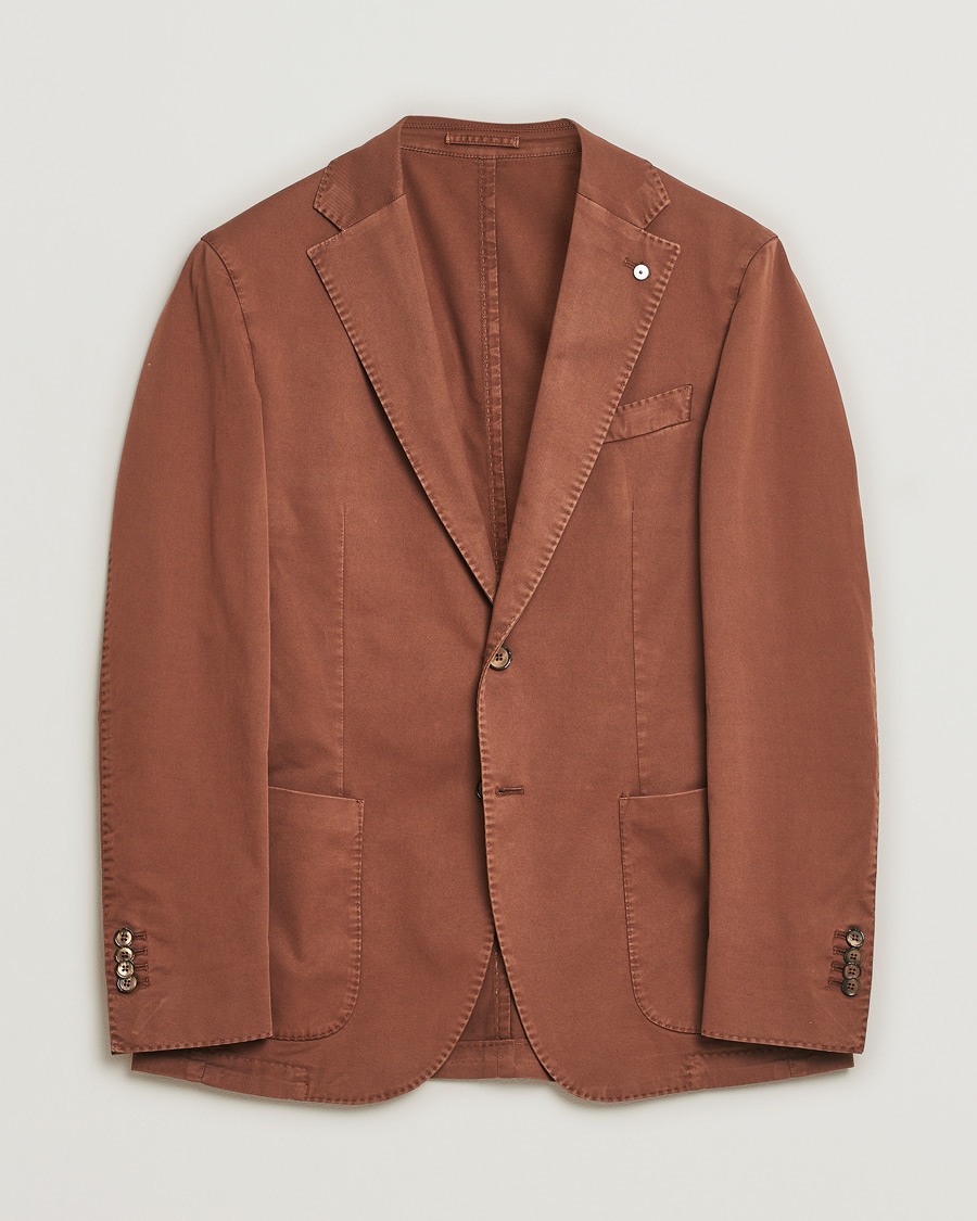 Heren | Blazers | Pre-owned | L.B.M. 1911 Jack Regular Fit Cotton Stretch Blazer Brown