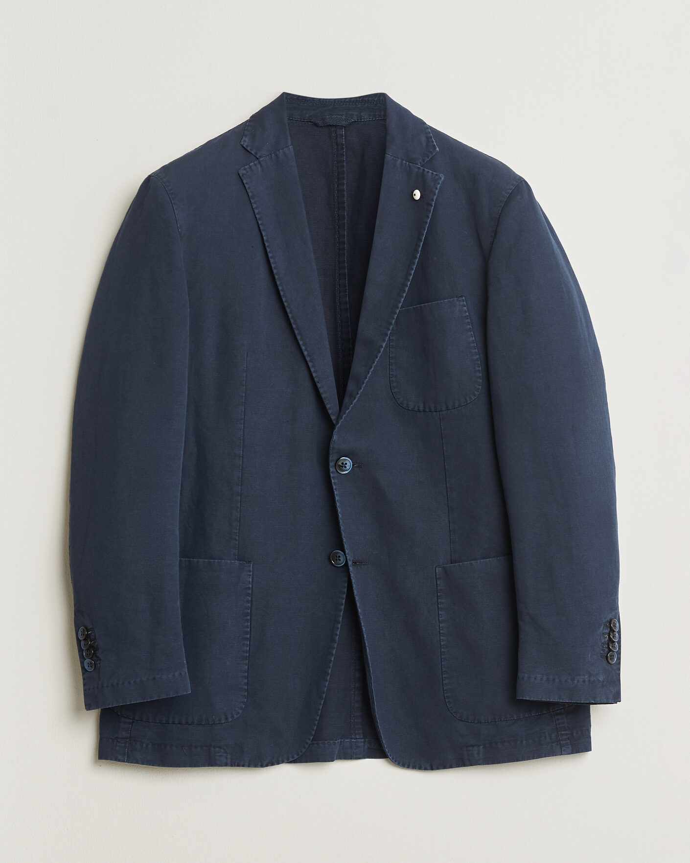 Homme | Pre-owned Blazers | Pre-owned | L.B.M. 1911 Jack Regular Fit Cotton & Linen Blazer Navy 52