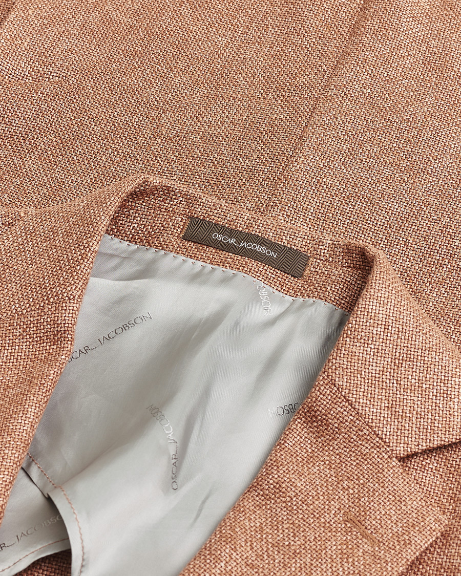 Heren | Pre-owned Blazers | Pre-owned | Oscar Jacobson Ferry Hopsack Hemp/Wool Blazer Orange 54