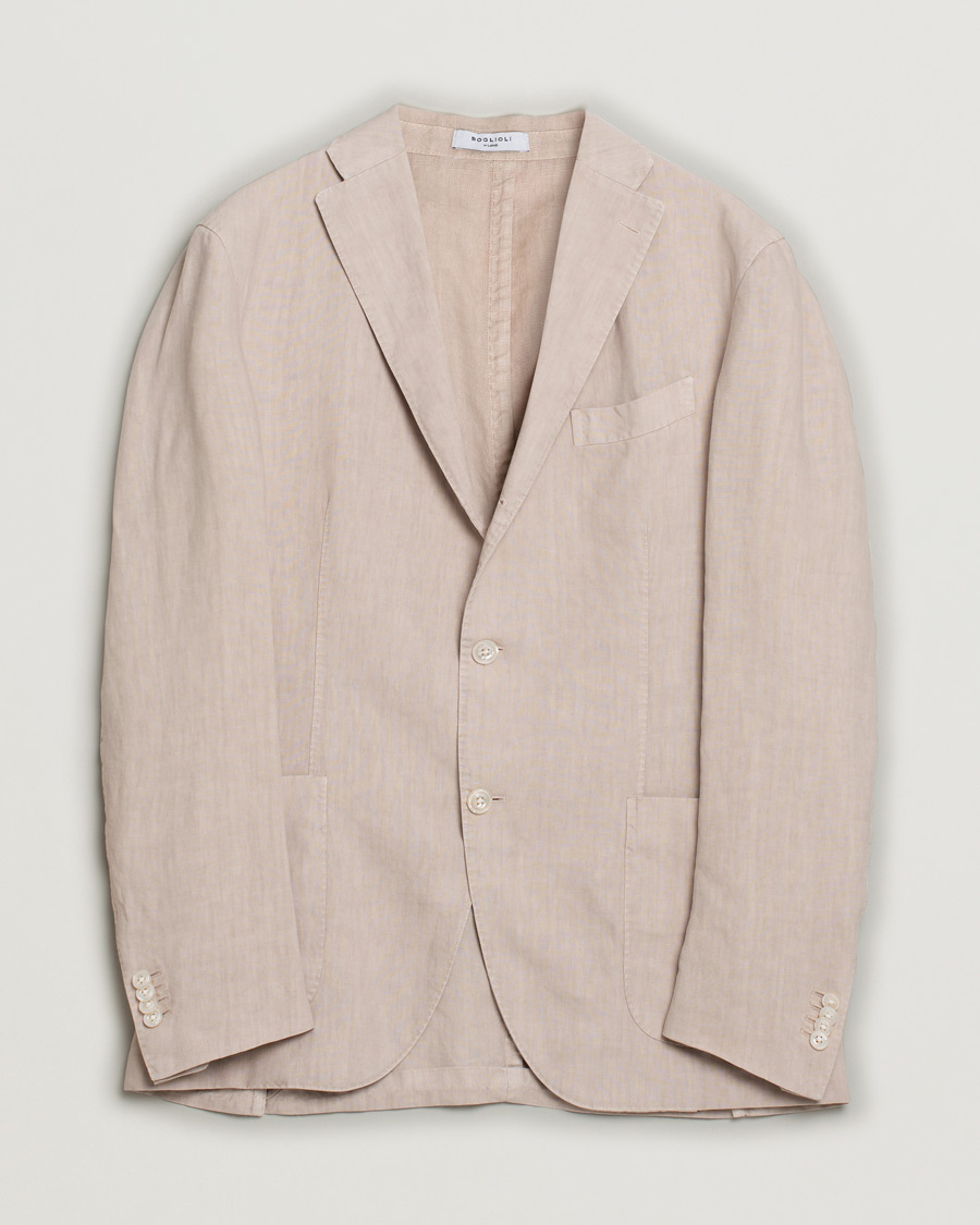 Heren | Blazers | Pre-owned | Boglioli K Jacket Linen Blazer Light Beige