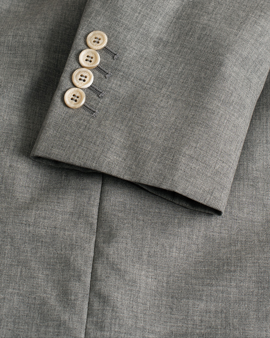 Heren | Pre-owned Blazers | Pre-owned | Brunello Cucinelli Peak Lapel Wool Blazer Light Grey