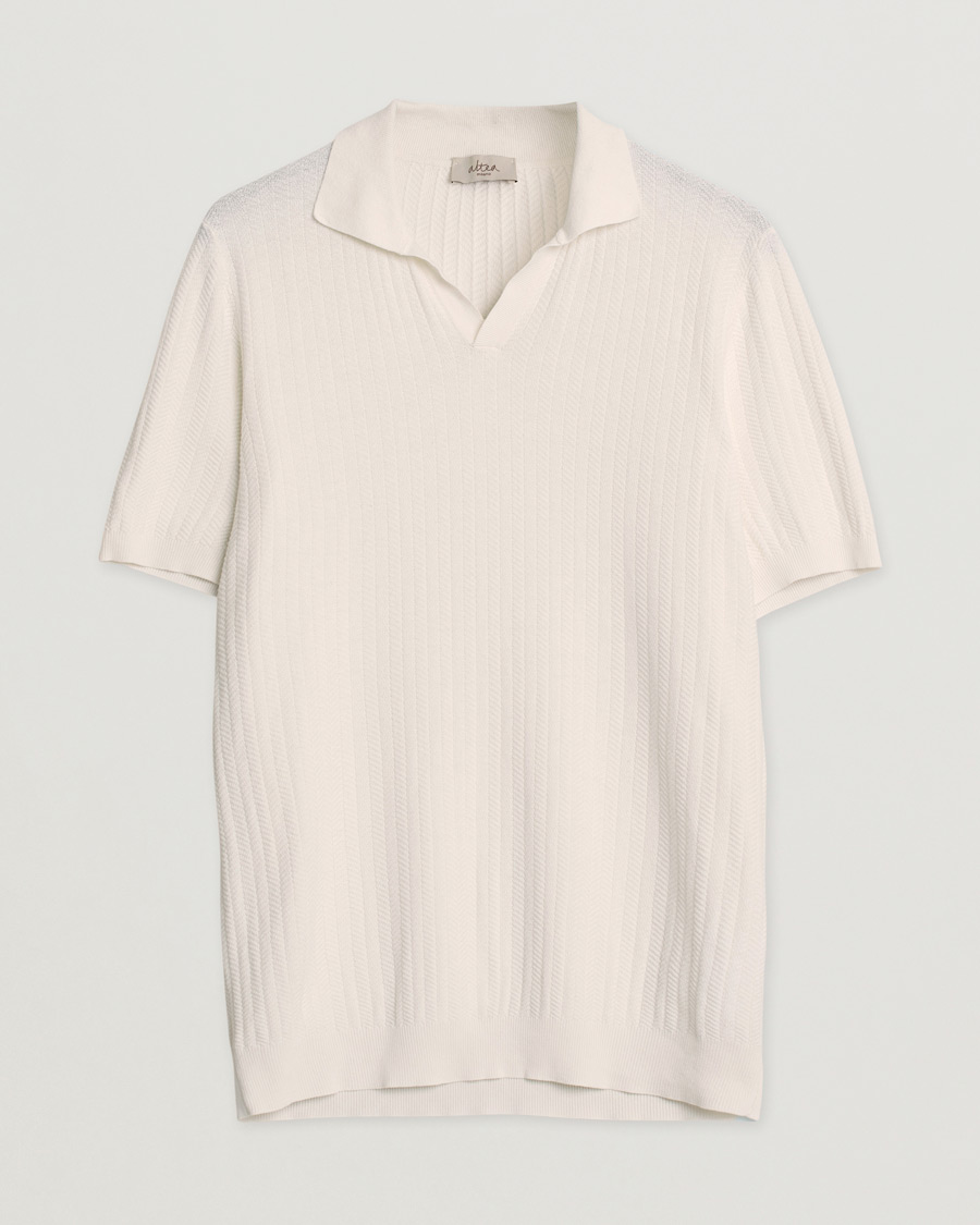 Homme | Polos | Pre-owned | Altea Knitted Chevron Polo Off White