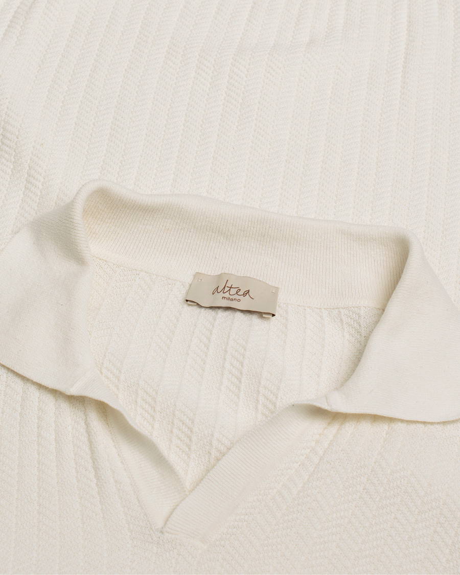 Homme | Polos | Pre-owned | Altea Knitted Chevron Polo Off White
