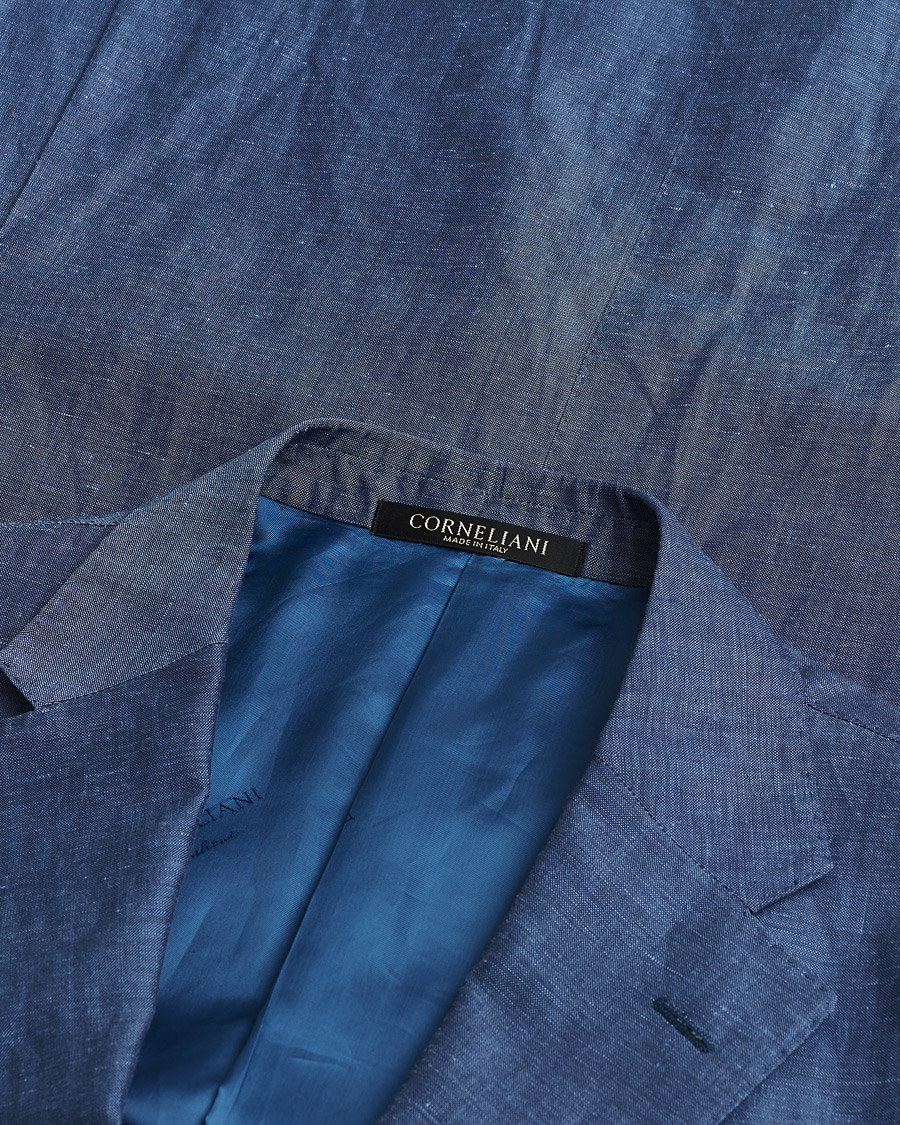 Heren | Pre-owned Pakken | Pre-owned | Corneliani Linen/Wool Blend Suit Blue 52