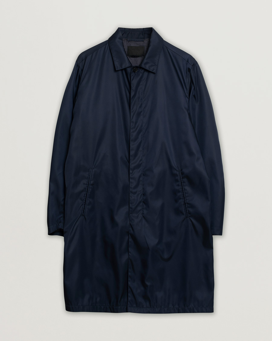 Homme | Prada Nylon Car Coat Navy L | Pre-owned | Prada Nylon Car Coat Navy L