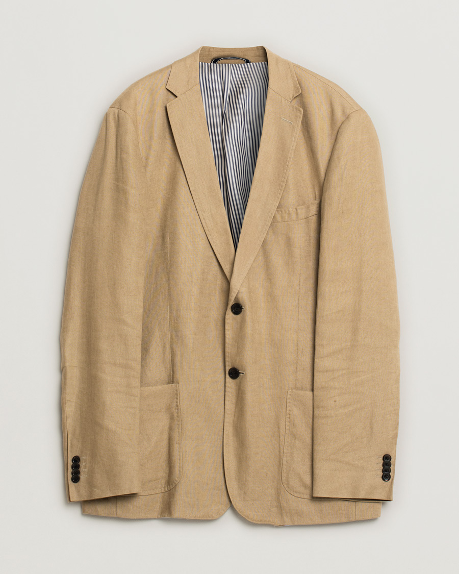 Heren | Blazers | Pre-owned | GANT Tailored fit Linen Blazer Beige 52