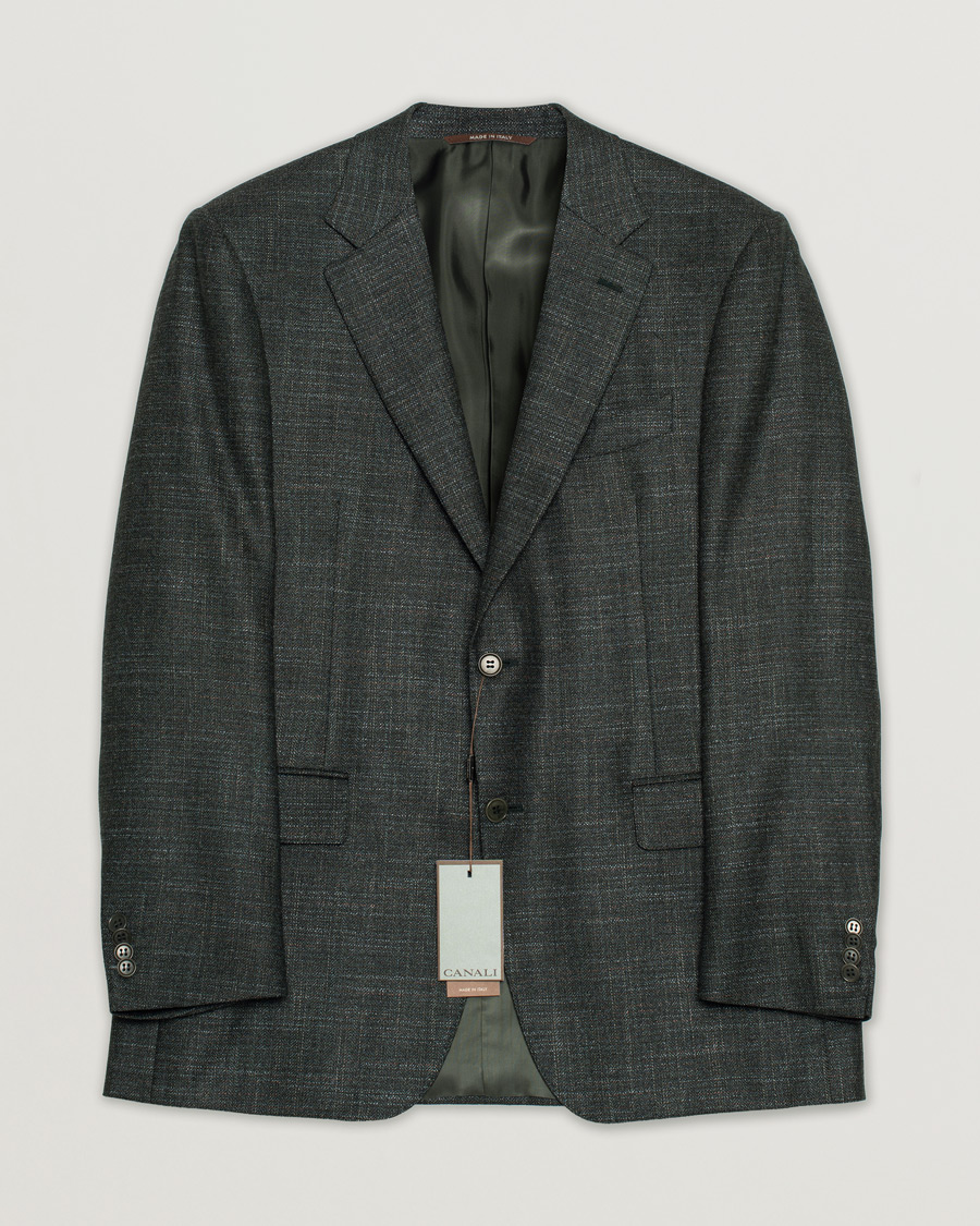 Homme | Blazers | Pre-owned | Canali Silk/Cashmere Blazer Green Melange 50