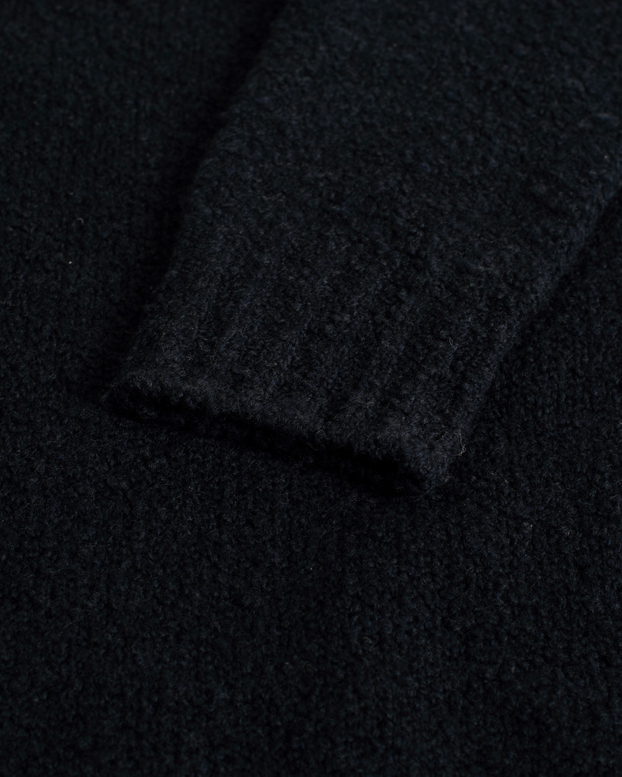 Heren | Drumohr Wool Boucle Mock Neck Navy 48 | Pre-owned | Drumohr Wool Boucle Mock Neck Navy 48