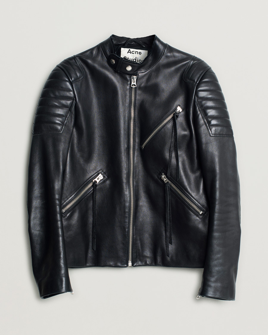 Homme | Acne Studios Biker Leather Jacket Black 46 | Pre-owned | Acne Studios Biker Leather Jacket Black 46